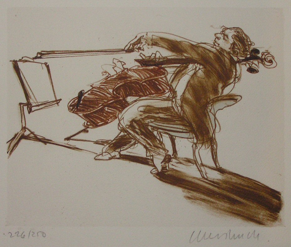 Lithograph - Le Violoncelliste